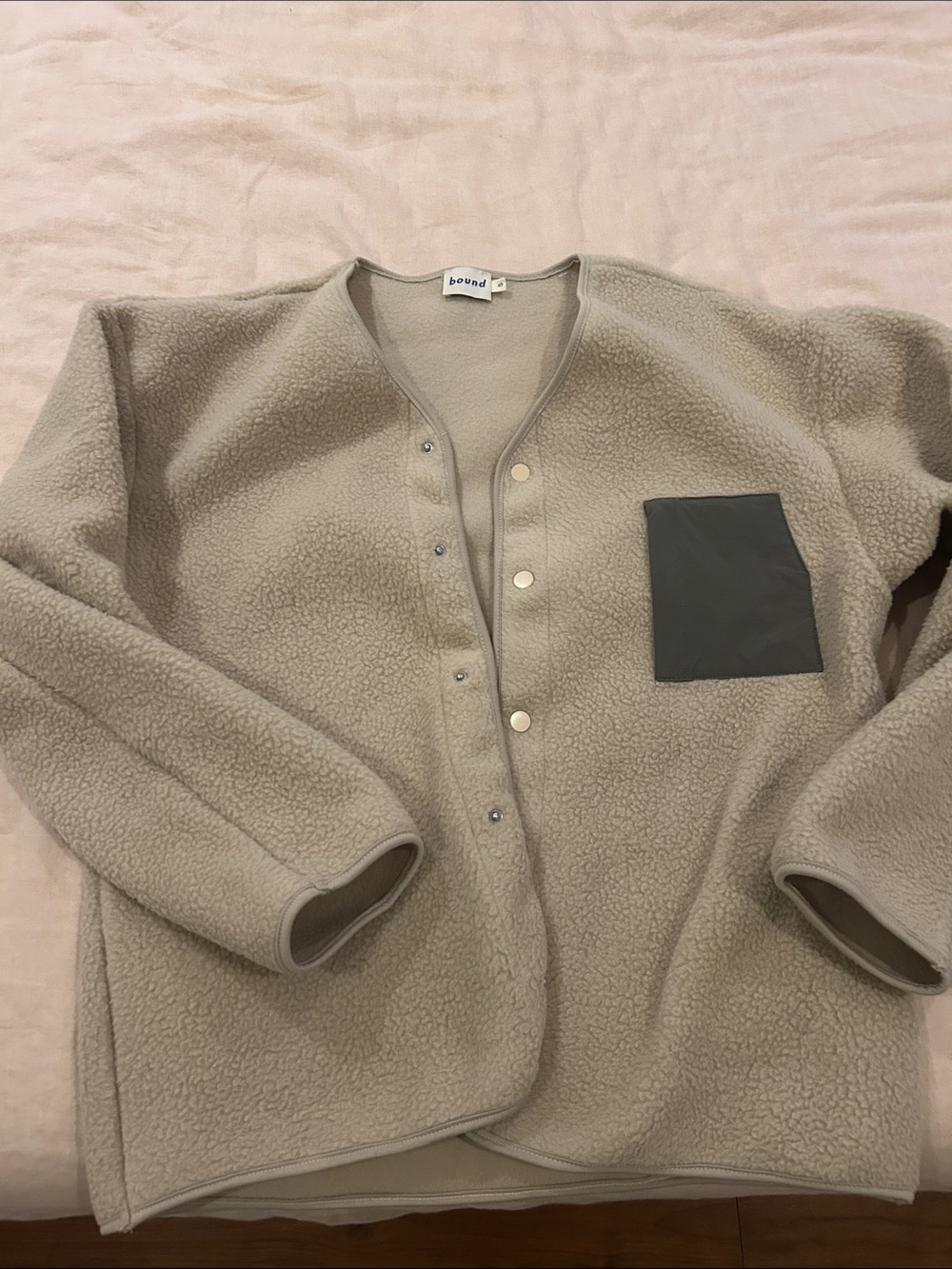 Bound Fleece Sherpa Snap-Front Jacket w